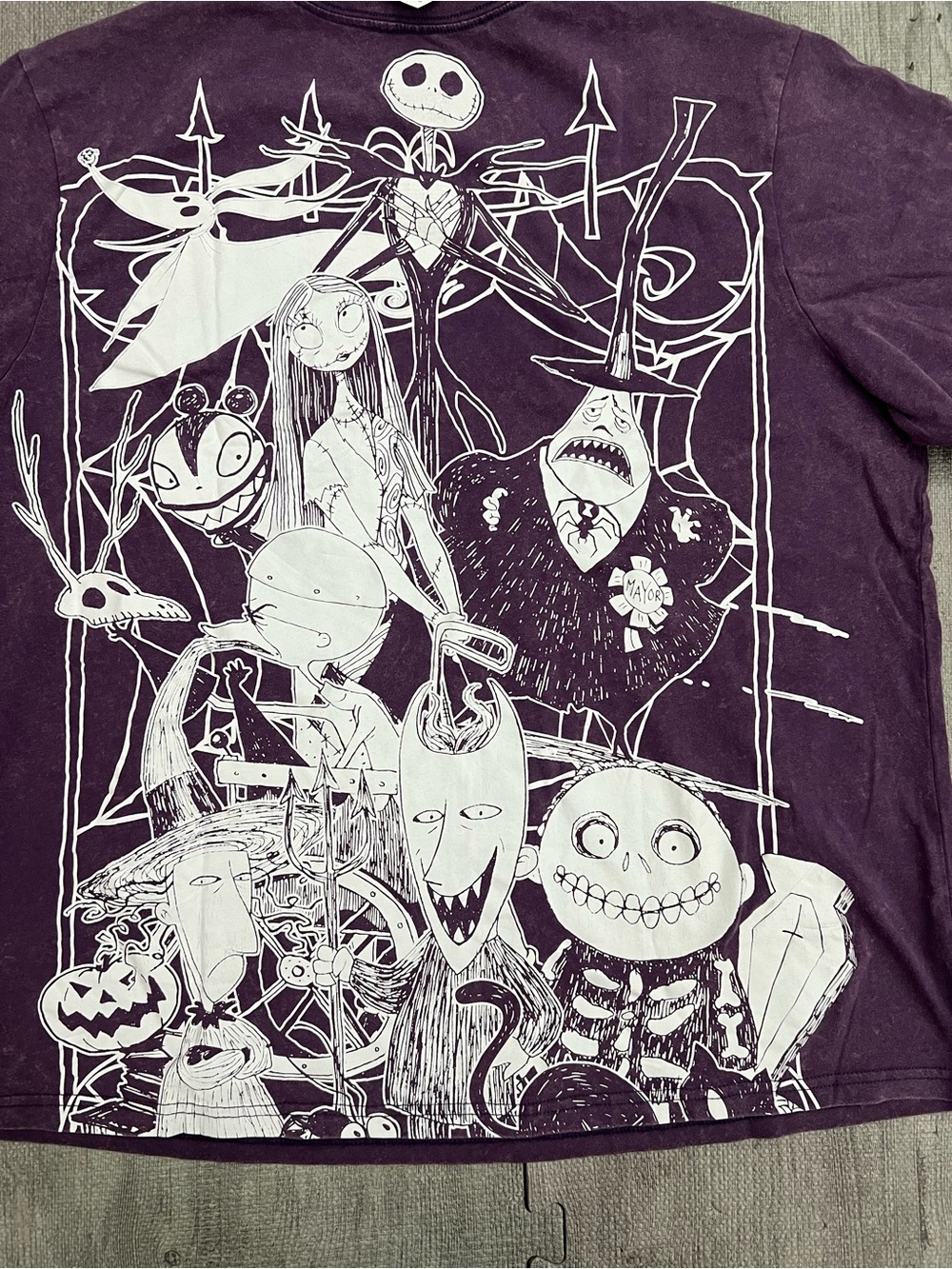 Disney The Nightmare Before Christmas Acid Wash Graphic Tee Graphic Tee Purple - Picture 5 of 5